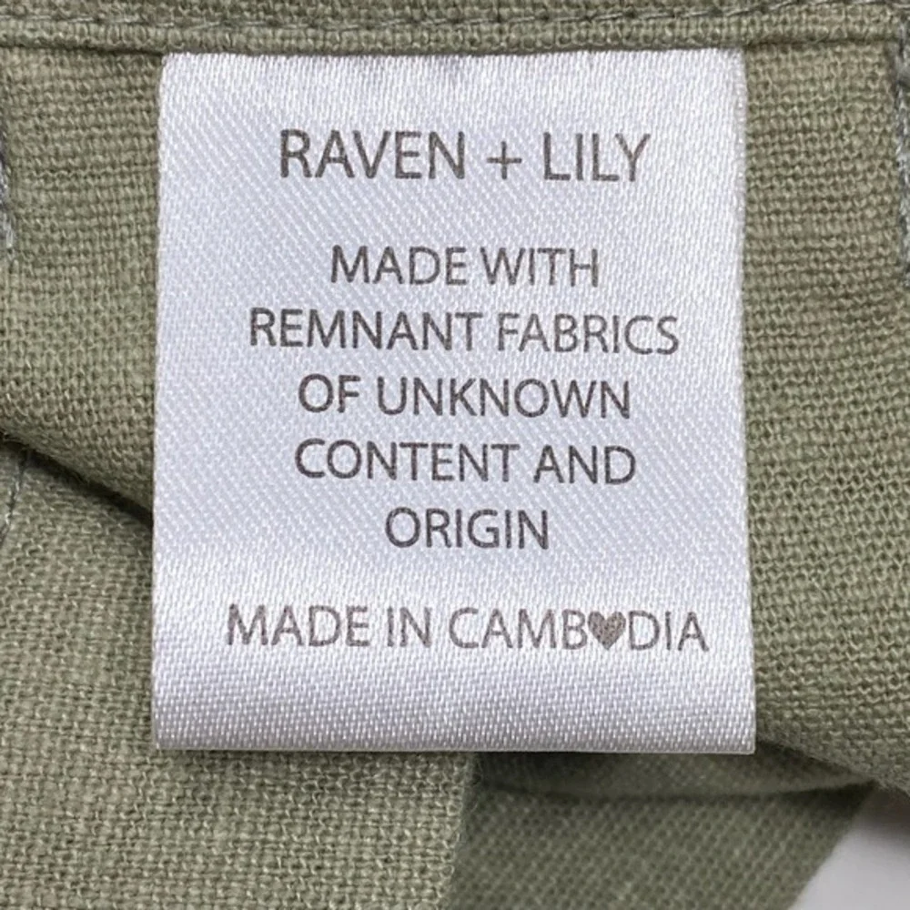 Raven + Lily Sham‎ SET 2 Pillowcases Sage Green Remnant Fabric Eco Friendly 18
